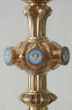 Solid silver gilt antique French Gothic Chalice with Enamels